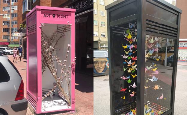 Convierten cinco cabinas telefónicas en galerías de arte en Gamonal