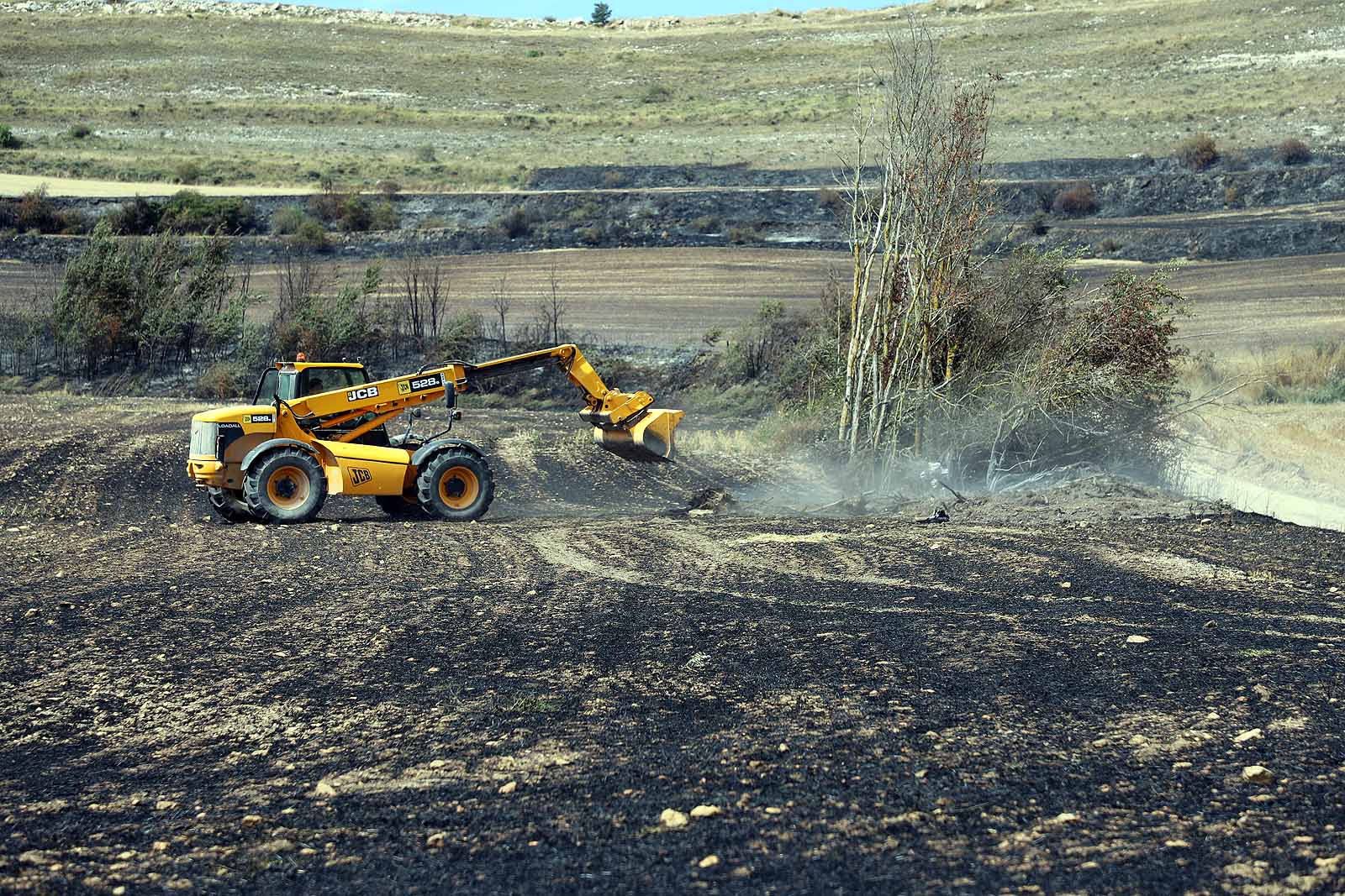 Incendio en el parque eólico de Valle de Santibáñez