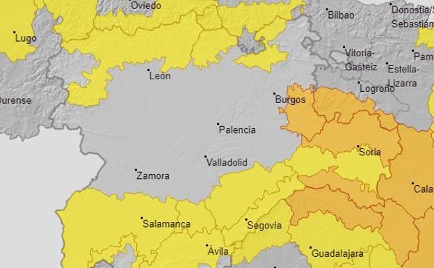 Aviso naranja por nevadas de 25 centímetros en las montañas de Burgos y Soria