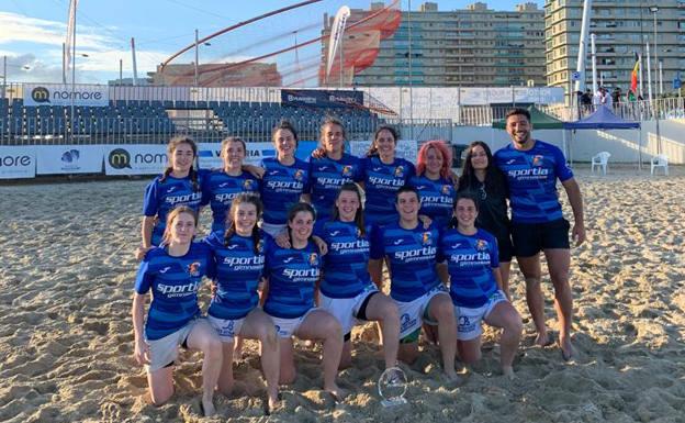 Pingüinas Rugby Burgos campeonas del torneo internacional de Rugby 5 Portobeach en Portugal