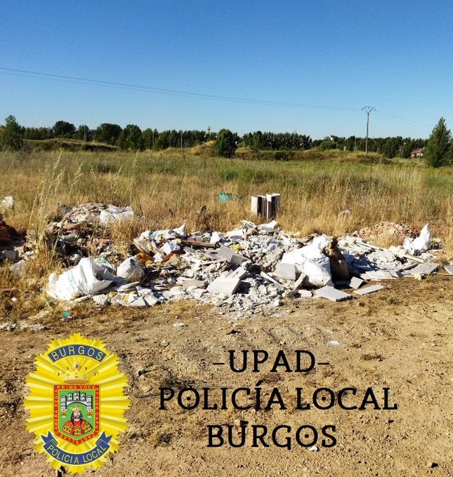 Denunciado por verter ilegalmente material de obra en Burgos