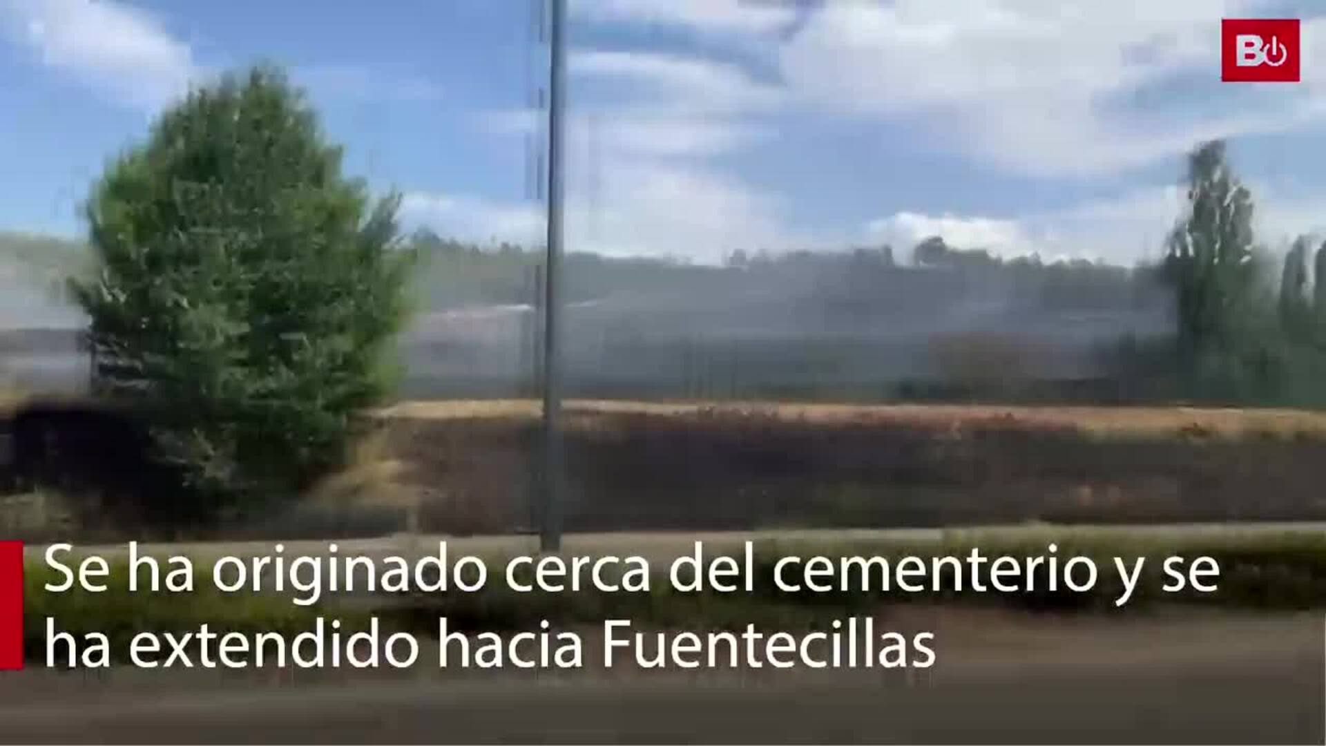 Incendio en el cerro de San Miguel en Burgos