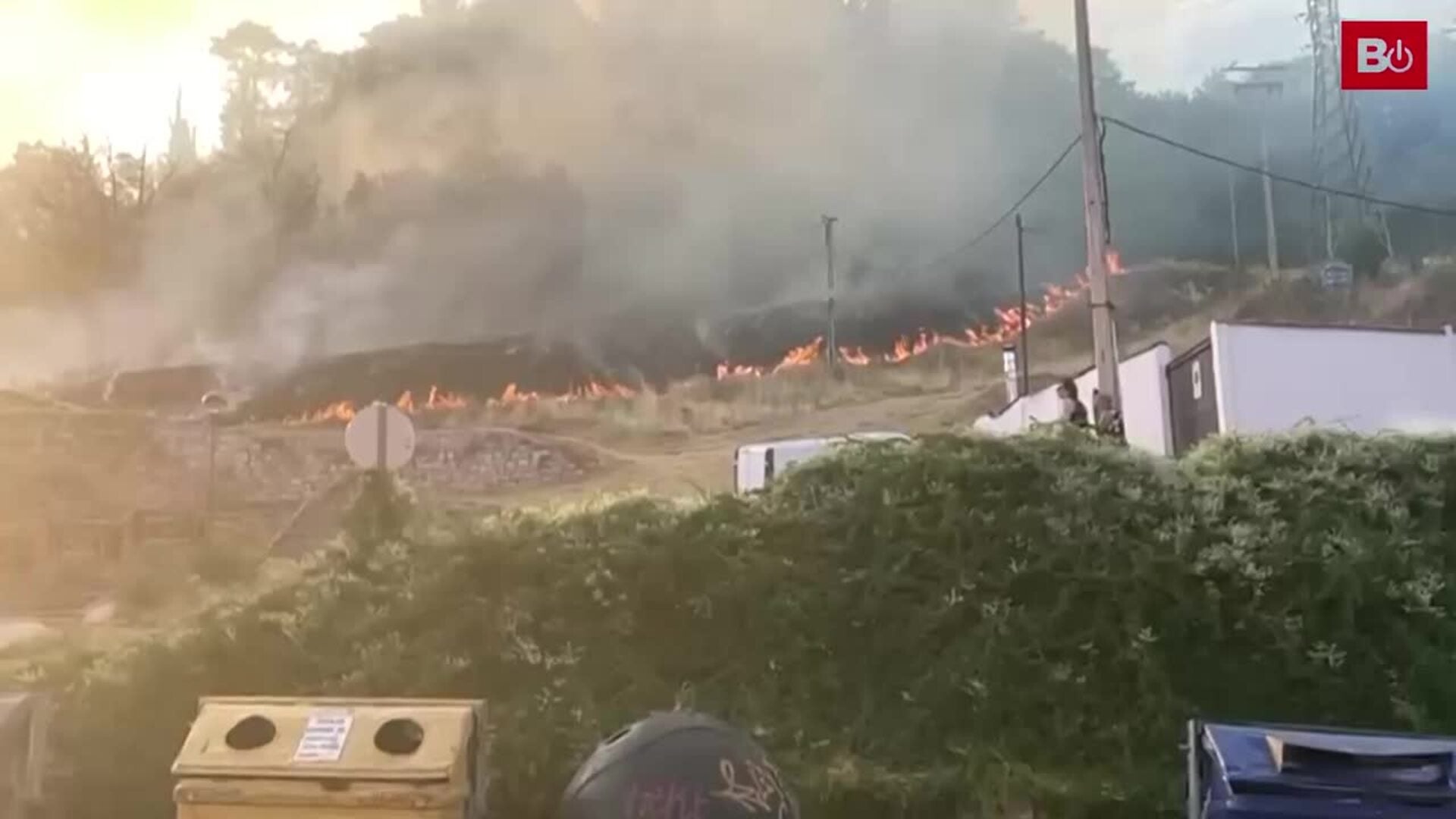 Incendio en el Castillo de Burgos