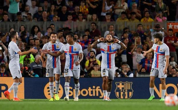 Todos contentos en el Camp Nou