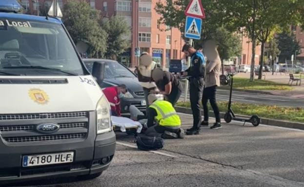 Herido un conductor de un patinete al ser arrollado por un coche en Burgos