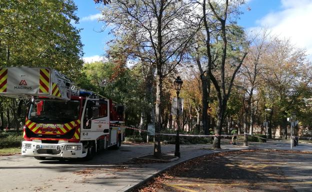 Una treintena de avisos por fuertes vientos en Burgos obligan a cortar la calle Lavadores