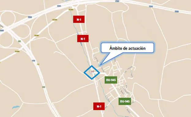 Aprobado provisionalmente el proyecto para mejorar la intersección de la N-1 en Fuentespina